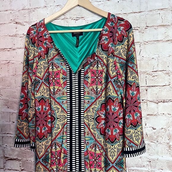 Laundry Shelli Segal floral medallion jersey dress - Picture 2 of 5